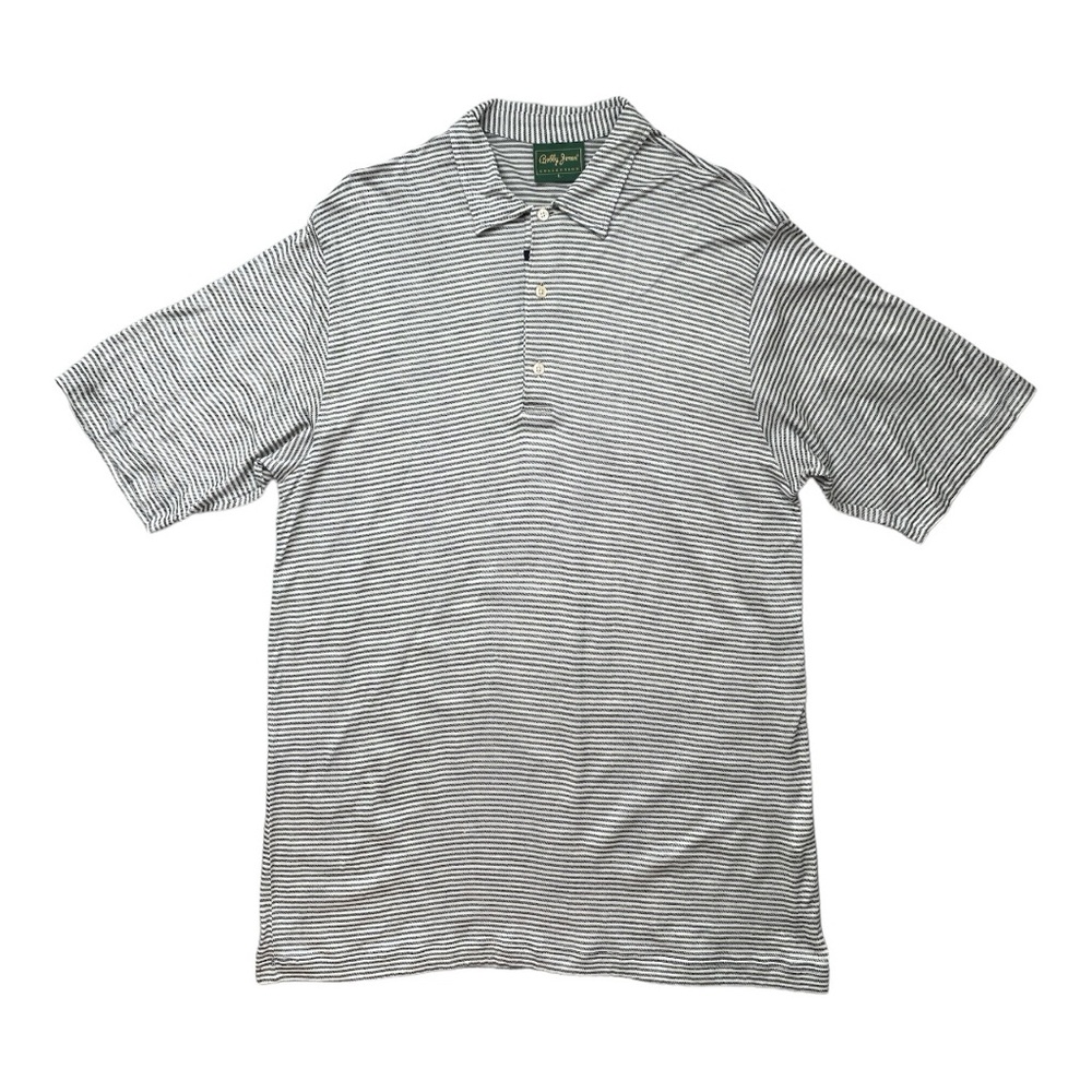Bobby Jones Polo, Blue and Off-white Stripes, Size Large